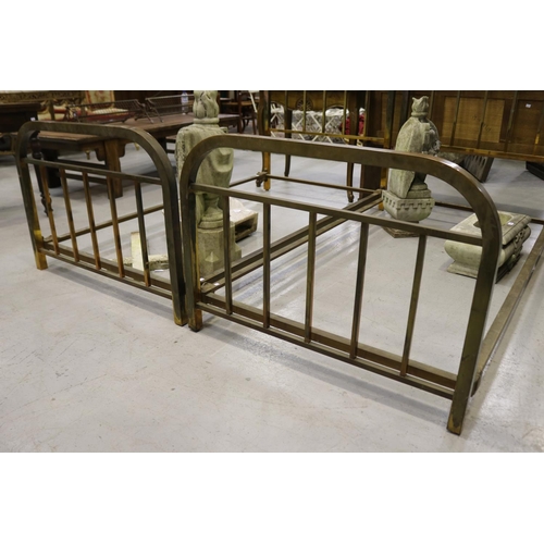 243 - Pair of French brass beds, each approx 118.5cm H x 100.5cm W x 200.5cm L (2)