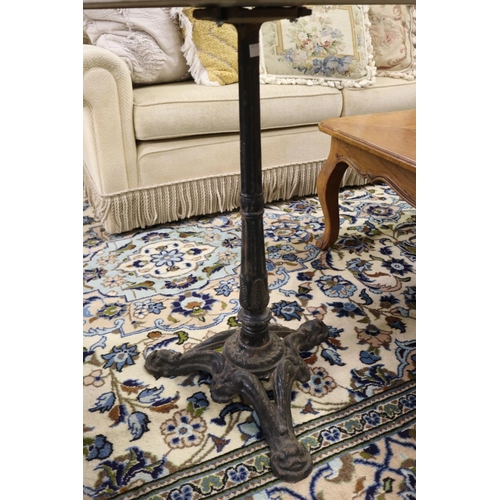 248 - French circular topped pedestal bistro table, approx 72cm H x 60cm Dia