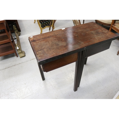 254 - Antique English George III fold over tea table, for restoration, approx 72cm H x 82cm W x 42cm D (cl... 