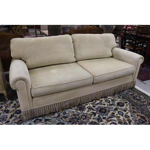 260 - Two seater upholstered couch / lounge with extra cushions, approx 190cm W