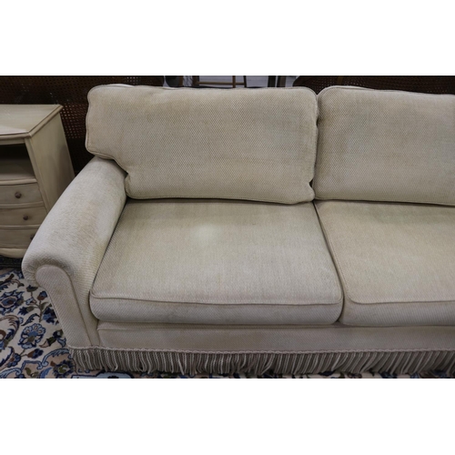 260 - Two seater upholstered couch / lounge with extra cushions, approx 190cm W