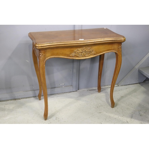 266 - French Louis XV style fold over games table, approx 74cm H x 81cm W x 40cm D