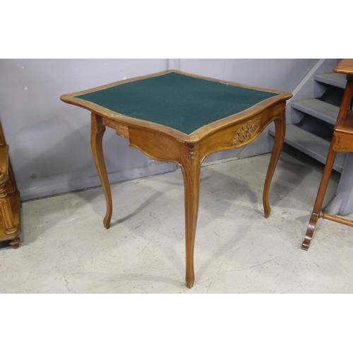 266 - French Louis XV style fold over games table, approx 74cm H x 81cm W x 40cm D