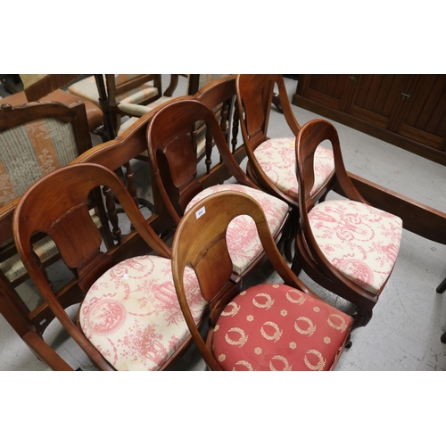 271 - Lot of five antique French Empire revival style chairs, restored (5)