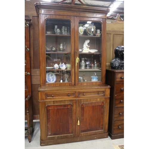 278 - Antique two height bookcase, approx 221cm H x 118cm L x 45cm W