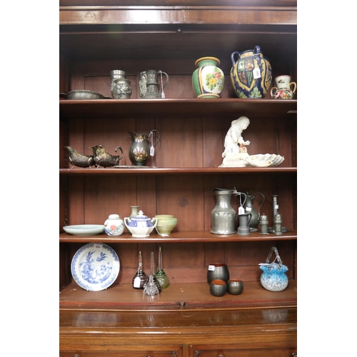 278 - Antique two height bookcase, approx 221cm H x 118cm L x 45cm W