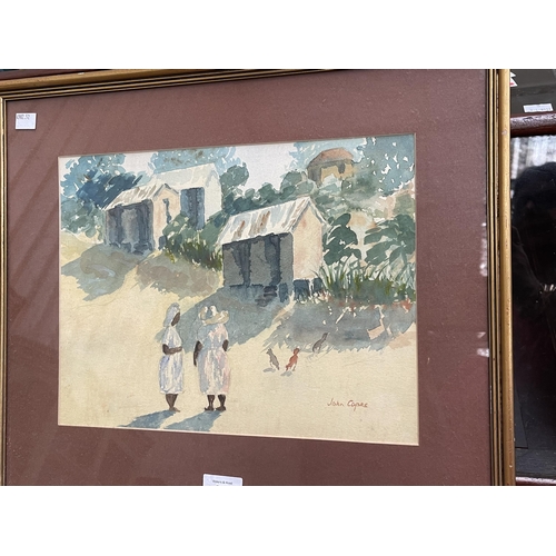 675 - John Copes, Village women, Jamaica west Indies, watercolour, signed lower right, approx 27cm x 35cm