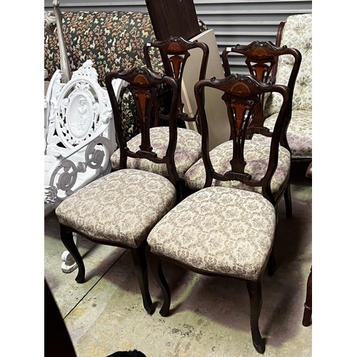 677 - Set of four late Victorian inlaid parlour chairs (4)