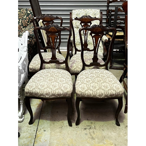 677 - Set of four late Victorian inlaid parlour chairs (4)