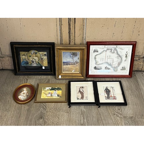 693 - Selection of decorative prints, approx 27cm x 35cm and smaller (7)