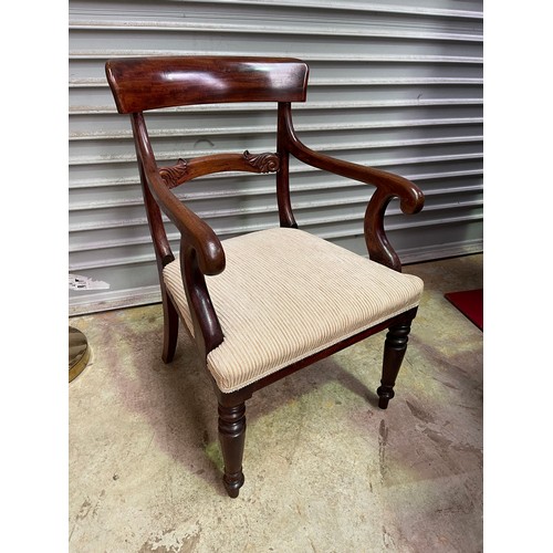 699 - Antique Mahogany turned leg arm chair