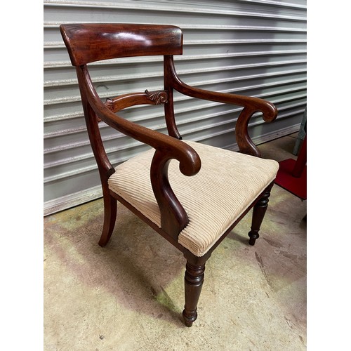 699 - Antique Mahogany turned leg arm chair