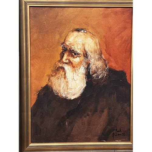 700 - Peck, Portrait of a bearded man, oil on board, signed and dated lower right approx  76. 59cm x 44 cm
