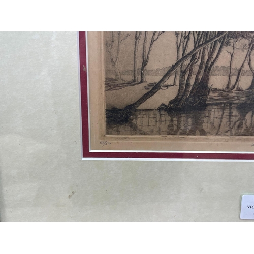 706 - Gerrard Gayfield Shaw (1885-1961) Australia, Etching 50/50 The Bent Tree, signed lower right, approx... 