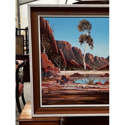 726 - Henk Gerrit Guth (1921-2003) Australia, Central Australian landscape, oil on board, signed lower rig... 