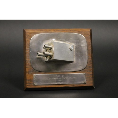 1075 - BBC-2 WORLD PROFESSIONAL TENNIS CHAMPION 1967 KEN ROSEWALL. Approx 13cm H x 15cm W. Provenance: Ken ... 
