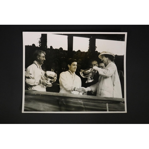 1112 - Ken Rosewall and Lew Hoad Wimbledon Winning Doubles 1953, Presentation Royal Box, Katharine Duchess ... 