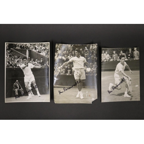 1132 - Assortment of photographs and prints of Ken Rosewall over the years, approx 20.5cm x 25.5cm & smalle... 