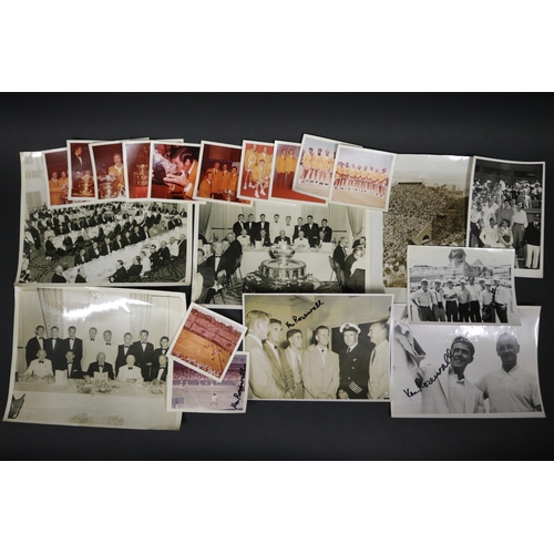 1133 - Collection of signed photos related to the Davis Cup, approx 20.5cm x 25.5cm & smaller. Provenance: ... 