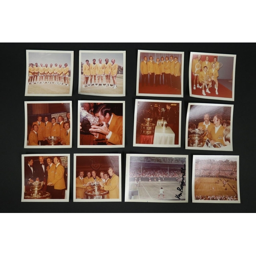 1133 - Collection of signed photos related to the Davis Cup, approx 20.5cm x 25.5cm & smaller. Provenance: ... 