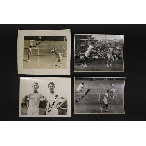 1134 - Collection of signed photos with Lew Hoad, approx 20.5cm x 25.5cm & smaller. Provenance: Ken Rosewal... 