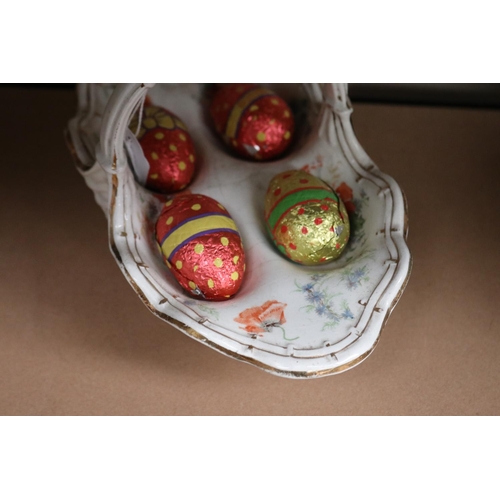 42 - Antique Staffordshire hot water, egg basket together with an Art Deco period silver plate condiment,... 