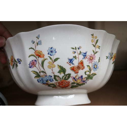 52 - Large Aynsley Cottage Garden pattern bowl, approx 12cm H x 26cm Dia