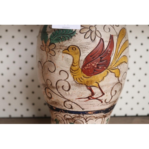 67 - Vase and a miniature duck, approx 29cm H and smaller (2)