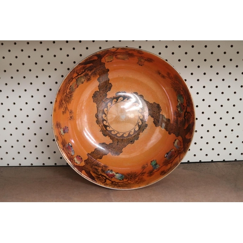 78 - Wilkinson Ltd orange lustre bowl, approx 9cm H x 24cm Dia