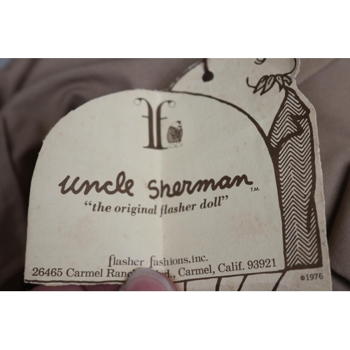 128 - Uncle Sherman, The original flasher doll with orginal tag, approx 39cm H