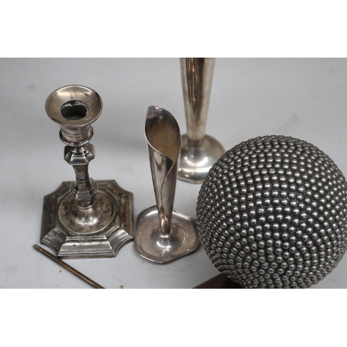 134 - An array of silver plate along with A Haminex Sekonic, approx 21cm H and smaller