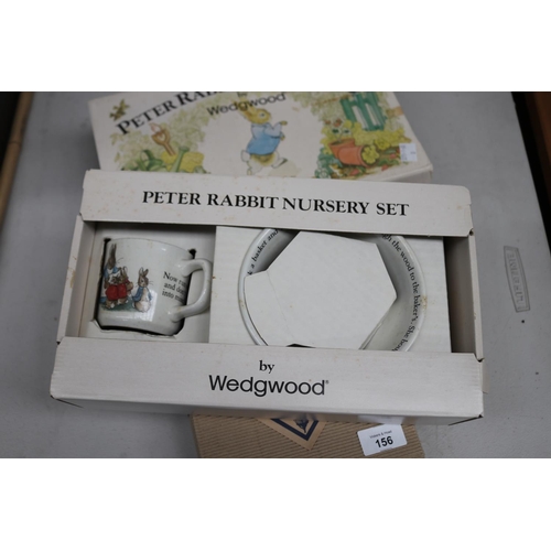 156 - Peter Rabbit Nursery set by Wedgwood and two Bilby Ware bowls