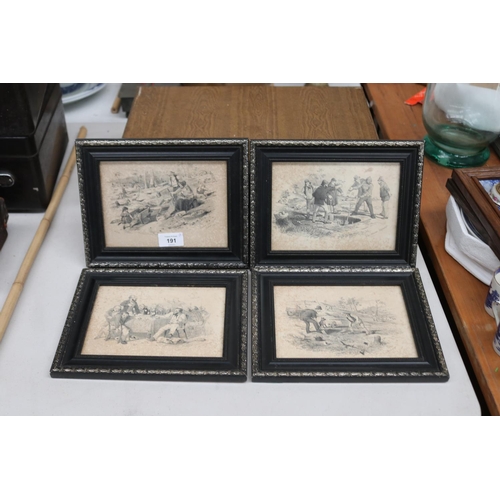 191 - Four S.T Gill framed mining prints, each approx 13cm x 19cm (4)