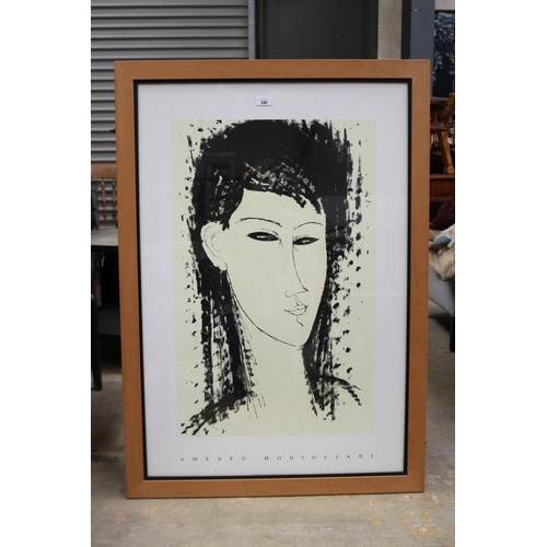 546 - Framed Amedeo Modigliani print, approx 98cm x 65cm