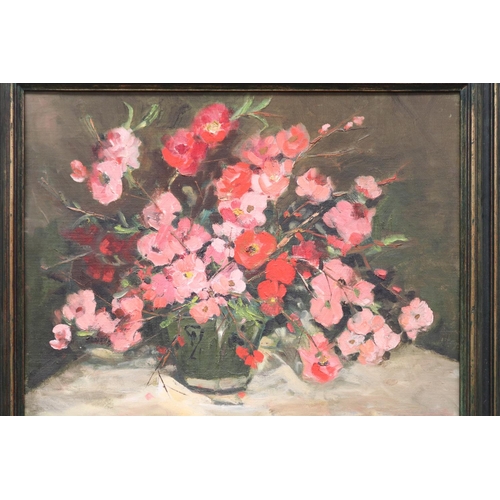 563 - Lee Elvy, still life, oil on board, signed lower right, approx  34cm x 44.5 cm