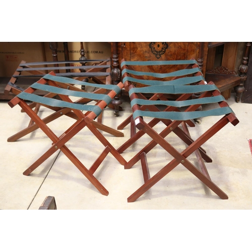 609 - Four butlers tray folding stands, used as a suit case stands (4)