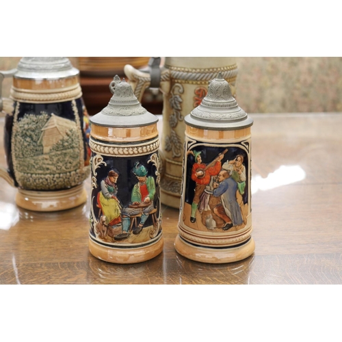 642 - Selection of Steins, approx 23cm H and shorter (4)