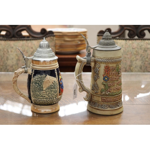 642 - Selection of Steins, approx 23cm H and shorter (4)