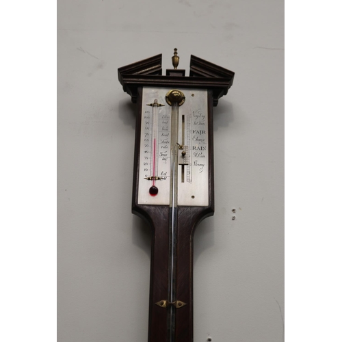 647 - Vintage English stick barometer, approx 95 cm high