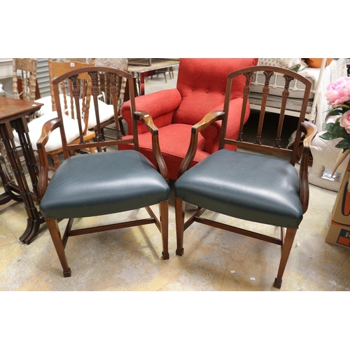 658 - Pair of vintage English Georgian style arm chairs (2)