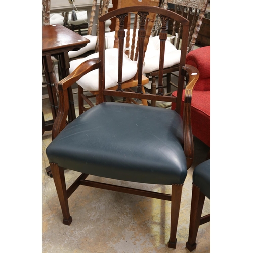 658 - Pair of vintage English Georgian style arm chairs (2)