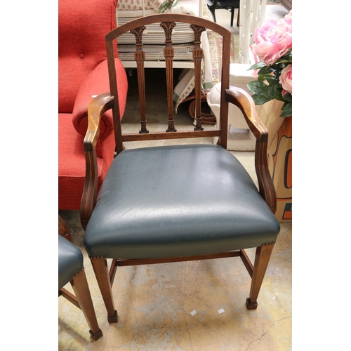 658 - Pair of vintage English Georgian style arm chairs (2)