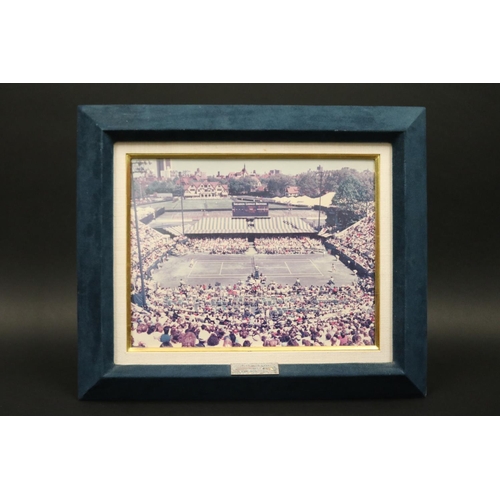 1131 - Framed photograph, plaque reads Forest Hills award -1987- KEN ROSEWALL. Approx 25cm x 33cm. Provenan... 