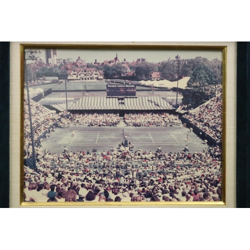 1131 - Framed photograph, plaque reads Forest Hills award -1987- KEN ROSEWALL. Approx 25cm x 33cm. Provenan... 