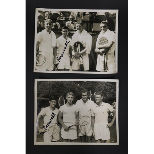 1135 - Collection of signed photos, Mostly of 1952 and '55, Ken Mc Gregor, Lew Hoad Ken Rosewall, Frank Sed... 