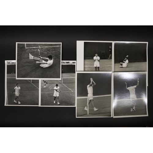 1157 - Collection of black and white photographs of Ken Rosewall in action, US Open Sept 24 1956, Sports Il... 