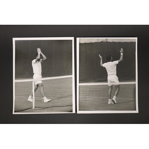 1157 - Collection of black and white photographs of Ken Rosewall in action, US Open Sept 24 1956, Sports Il... 