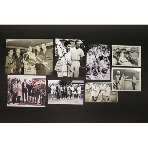 1162 - Assortment of black and white photographs, Ken Rosewall, Lew Hoad, Andres Gimeno (Spain) Barry MacKa... 