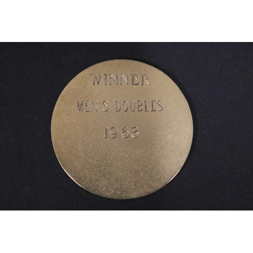 1081 - Tennis trophy medal, inscribed, PACIFIC SOUTHWEST TENNIS CHAMPIONSHIPS. WINNER MEN'S DOUBLES 1968, K... 