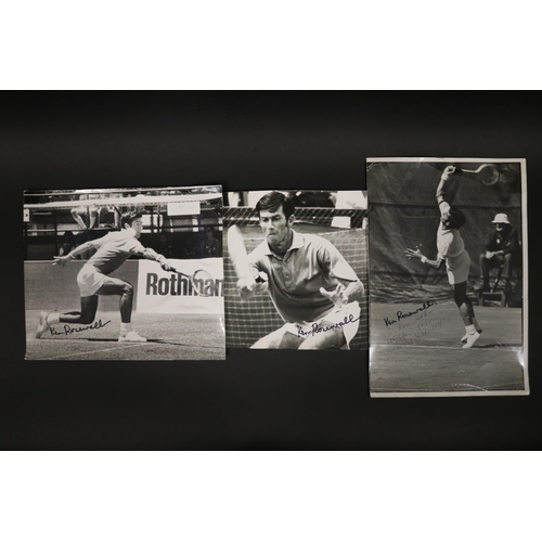 1165 - Large black and white photographs - action shots of Ken Rosewall, approx 35cm x 24cm & others. Prove... 